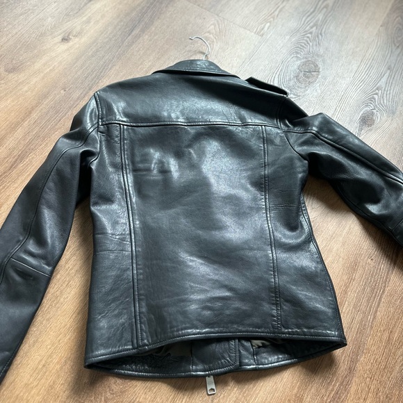 EUC Allsaints Elva leather jacket sz 2 - Picture 7 of 11